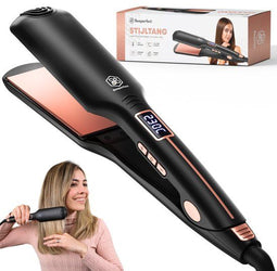 Beeperfect® Stijltang - Hair Straightener - Keramische Platen - 100℃/230℃ - Zwart/Roségoud