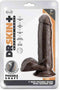 Blush Dildo Love Toy Dr. Skin Plus 7 Inch Posable Dildo With Balls Chocolate Bruin