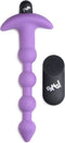 XR Brands Vibrating Silicone Anal Beads and Remote Control purple