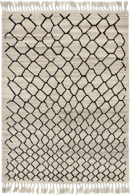 Brink en Campman - Arabiska Hexacon 63501 Vloerkleed - 200x300 - Rechthoek - Berber,Laagpolig Tapijt - Modern - Grijs, Zwart