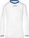 Masita Striker - Sportshirt Heren Lange Mouw - Sneldrogend - WHITE/ROYAL BLU - XL
