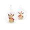 Kerstversiering DKD Home Decor Kristal Hars Rendier (7 x 6 x 8 cm) (4 Stuks)