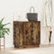 vidaXL - Dressoir - met - LED, - Gerookt - Eiken, - 71x34,5x75 - cm, - Geengineerd - Hout