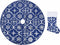 vidaXL - Kerstboomrok - luxe - met - sok - 150 - cm - stof - blauw