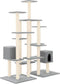 vidaXL - Kattenmeubel - met - sisal - krabpalen - 145 - cm - lichtgrijs
