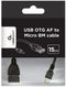 Gembird OTG USB Adapter Kabel - USB Mini-B naar USB A - 15 cm - Zwart