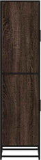 vidaXL - Hoge - kast - 35,5x35x139 - cm - bewerkt - hout - en - metaal - bruin - eiken