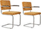 Zuiver Ridge Rib Eetkamerstoelen met armleuning Geel - Set van 2