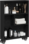 vidaXL - Smalle - Opbergtrolley - Zwart - Eiken - 48x13x68 - cm - Gelaagd - Hout