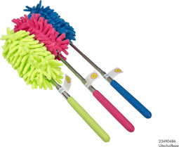 Svenska Living - Uitschuifbare Stoffers - Stoffer - Microvezel - Max 75 cm - Blauw/Groen/Roze - 3 stuks