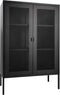 House-Nordic-Vitrinekast-Anna-met-gaasdeur-zwart