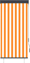 vidaXL - Rolgordijn - voor - buiten - 80x250 - cm - wit - en - oranje