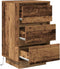 vidaXL - Nachtkastje - met - LED-verlichting - 38x34x65 - cm - oud - hout