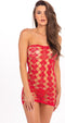 Strapless hartjes jurk - Rood