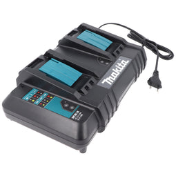 2-slot Makita DC 18 RD dubbele snellader 7,2 volt tot 18 volt voor 1-2 Li-ion, NiMH-batterijen, met