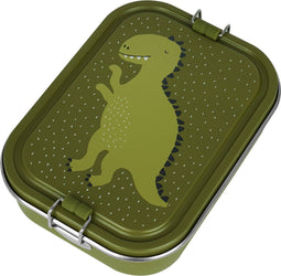 Trixie Brooddoos groot - Mr. Dino - RSV Lunchbox voor kinderen - Makkelijk te openen Broodtrommel - 2 vakken - Groen