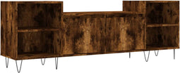 vidaXL - Tv-meubel - 160x35x55 - cm - bewerkt - hout - gerookt - eikenkleurig