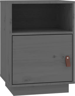 vidaXL - Nachtkastje - 40x34x55 - cm - massief - grenenhout - grijs