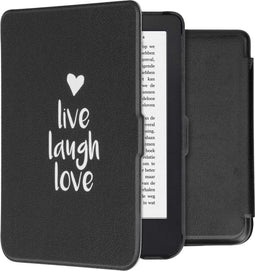 imoshion E-reader Hoesje - Geschikt voor Kobo Clara 2E, Tolino Shine 4 - Design Sleepcover Bookcase - Live Laugh Love