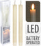 LED Dinerkaarsen - 24 cm - creme wit - vlameffect (2 stuks)