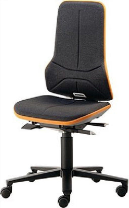 Bimos Draaibare Werkstoel - Kunststof Aluminium RVS - Zithoogte 45-62 cm - Grijs