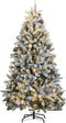 vidaXL - Kunstkerstboom - met - scharnieren - 300 - LED's - en - kerstballen - 180 - cm