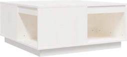vidaXL - Salontafel - 80x81x36,5 - cm - massief - grenenhout - wit