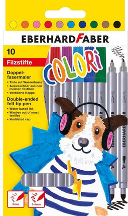 Eberhard Faber viltstifen - Colori - 10 stuks - dubbele punt - in kartonnen etui - EF-550010