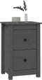 vidaXL - Nachtkastje - 40x35x61,5 - cm - massief - grenenhout - grijs