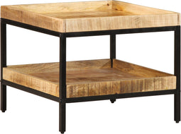 vidaXL - Bijzettafel - 55x55x45 - cm - Massief - Hout - Ruw - Mango
