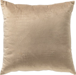 Dutch Decor CROCO - Sierkussen 40x40 cm - subtiele kroko print - Pumice Stone – beige - Inclusief binnenkussen