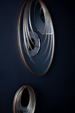 PTMD Rheda Gold metalen staande spiegel cirkels ovaal