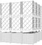vidaXL - Tuinplantbak - met - Trellis - 5 - stuks - Wit - 120x120x143 - cm