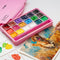 HIMI Gouache - Plakkaatverfset 18 kleuren x 30gr - in kunststof opbergbox roze
