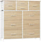 Woltu Ladekast - 10 Lades - 100x30x100 cm - Licht Eiken Wit