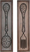 Decoratieve figuren DKD Home Decor Verouderde afwerking Metaal Hout Bestekken (24 x 5 x 99 cm) (2 Stuks)
