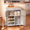 SoBuy FKW45-KA - Keuken Rolwagen - 1 Lade 2 Deuren 3 Flessenhouders - Lichtgrijs
