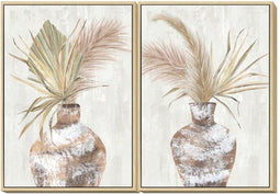 Schilderij DKD Home Decor Vaas Scandinavisch (2 Stuks)
