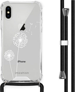 iMoshion Hoesje Geschikt voor iPhone Xs / X Hoesje Met Koord - iMoshion Design Hoesje met Koord - Wit / Transparant / Dandelion