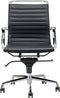 Feel Furniture - Luxe design bureaustoel van 100% rundleer - Lage rugleuning - Zwart