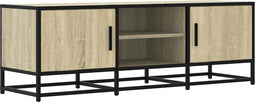 vidaXL - Tv-meubel - 120x35x41 - cm - bewerkt - hout - metaal - sonoma - eikenkleurig