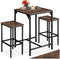 tectake - Bartafelset Inverness - 3-delig - Industrieel donkerbruin (set van 3)