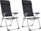 vidaXL - Campingstoelen - 58x69x111 - cm - aluminium - zwart - 2 - st