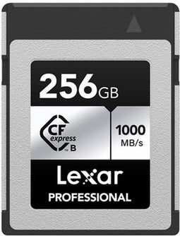 Lexar Professional CFexpress Type B Silver - 256GB - Leessnelheid tot 1750MB/s - Schrijfsnelheid tot 1300MB/s