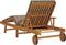 vidaXL - Vouwbare - Ligstoel - met - Wielen - & - Kussen - Taupe - Massief - Acacia