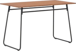 vidaXL - Eettafel - 120x60x73 - cm - massief - multiplex - staal - bruin