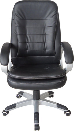 Bureaustoel - directiestoel design - ergonomisch verstelbaar - extra dikke vulling - zwart