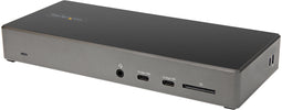 Startech.com USB C Dock - Triple 4K Monitor Docking Station - 100W Power Delivery - DP 1.4 Alt Mode & DSC - 6xUSB (2x 10Gbps) - Windows/Chrome