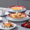 Vancasso Malacasa Felisa - 18-delige Porseleinen Dinerset - Wit/Rood (6 stuks)