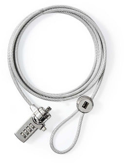 Nedis NBLKD100ME - Kabelslot 1,8m - Voor notebooks beamers LCD schermen desktop computers